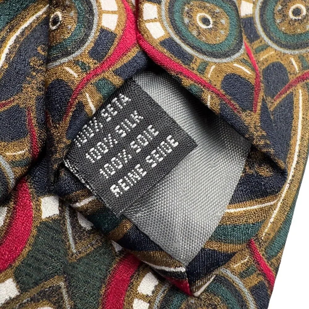 Tutto Matto Mens‎ Silk Dress Tie Made in Italy Oval Geometric Pattern 56 3.75